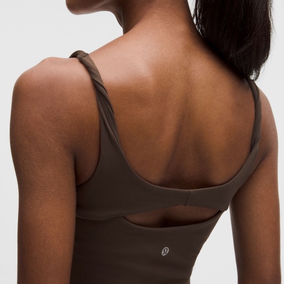 lululemon Align™ Twist-Strap Cropped Tank Top B/C Cup Size Small Walnut Crunch - Picture 4 of 6